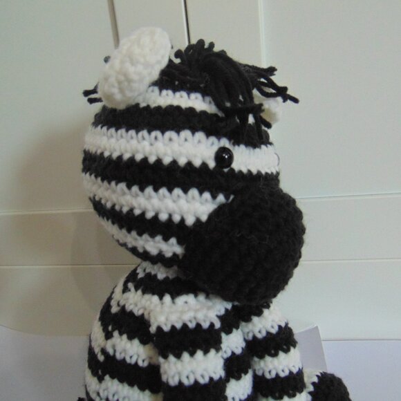Crochet Zebra Stuffed Animal - Picture 4 of 4